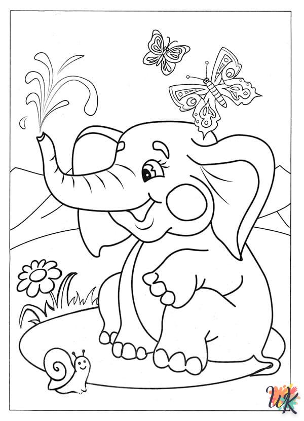 coloriage Éléphant  pour enfant de à imprimer 1