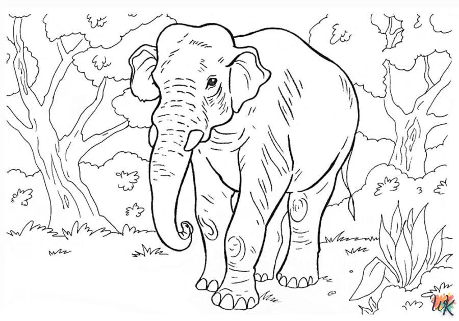 coloriage Éléphant  d'enfant a imprimer