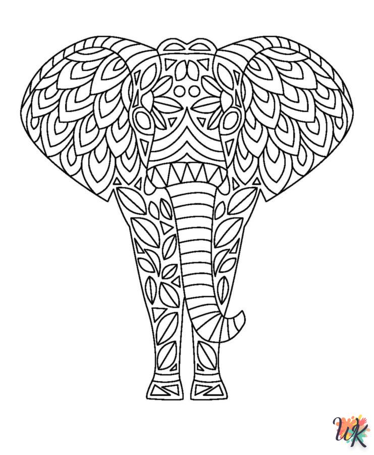 coloriage Éléphant  en ligne pour bebe de 2 ans 1