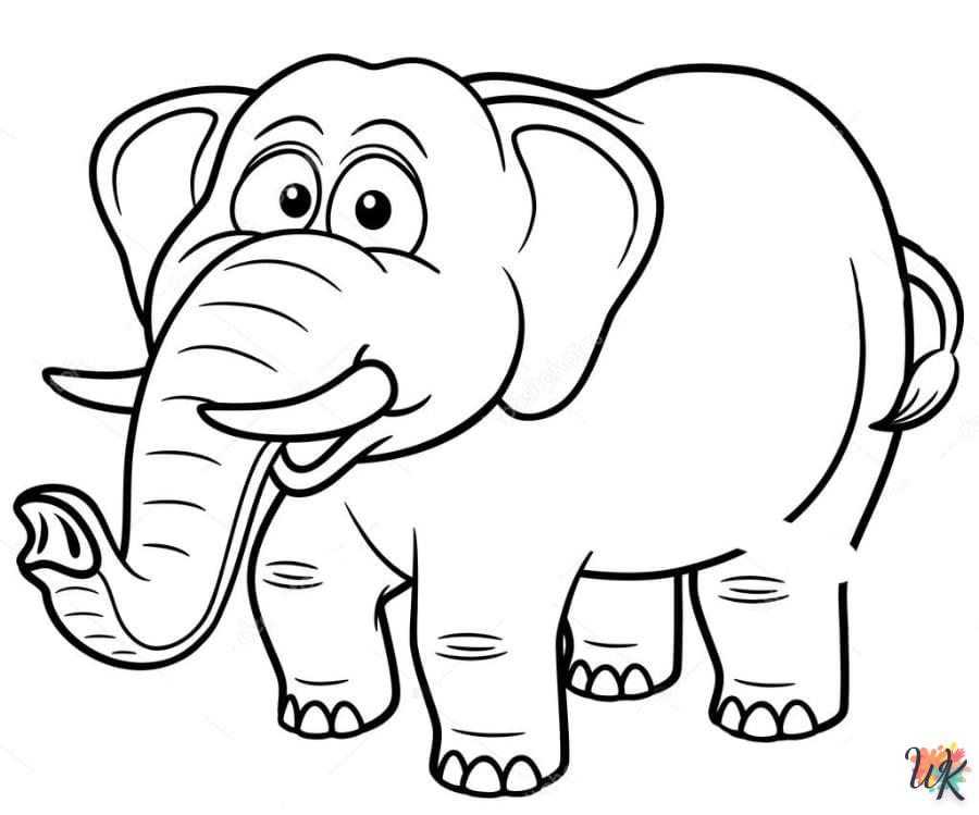 coloriage Éléphant  pour enfant de 7 ans