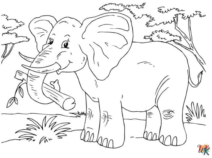 image pour coloriage Éléphant  enfant