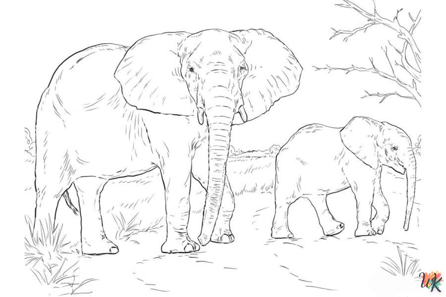 coloriage Éléphant  à colorier en ligne gratuit