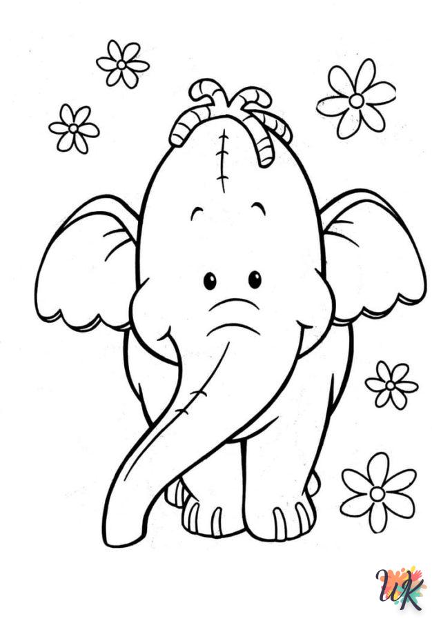 coloriage Éléphant  pour enfant de 2 ans