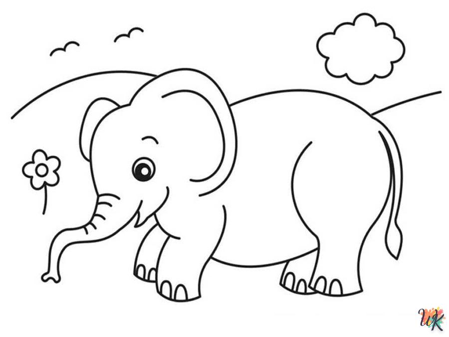 coloriage Éléphant  pour enfants