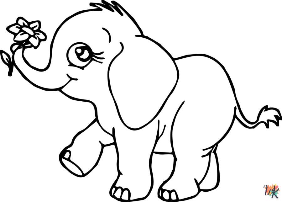 coloriage Éléphant  a imprimer enfant 6 ans