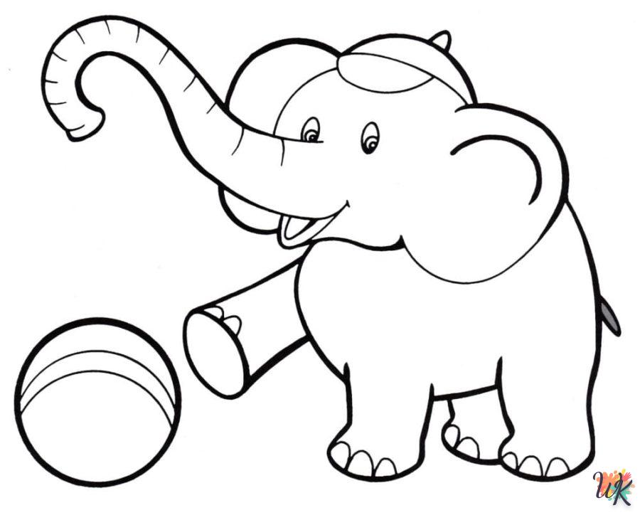 coloriage Éléphant  pour enfant de 8 ans