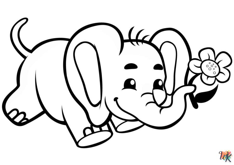 coloriage Éléphant  à imprimer pour enfant de 4 ans