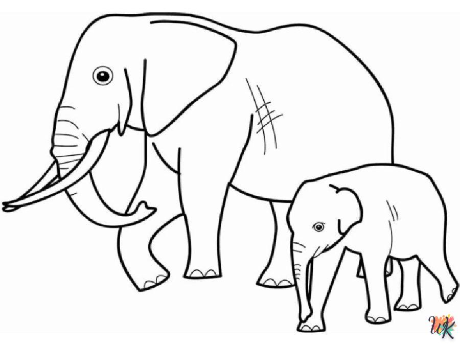 coloriage Éléphant  enfant a imprimer