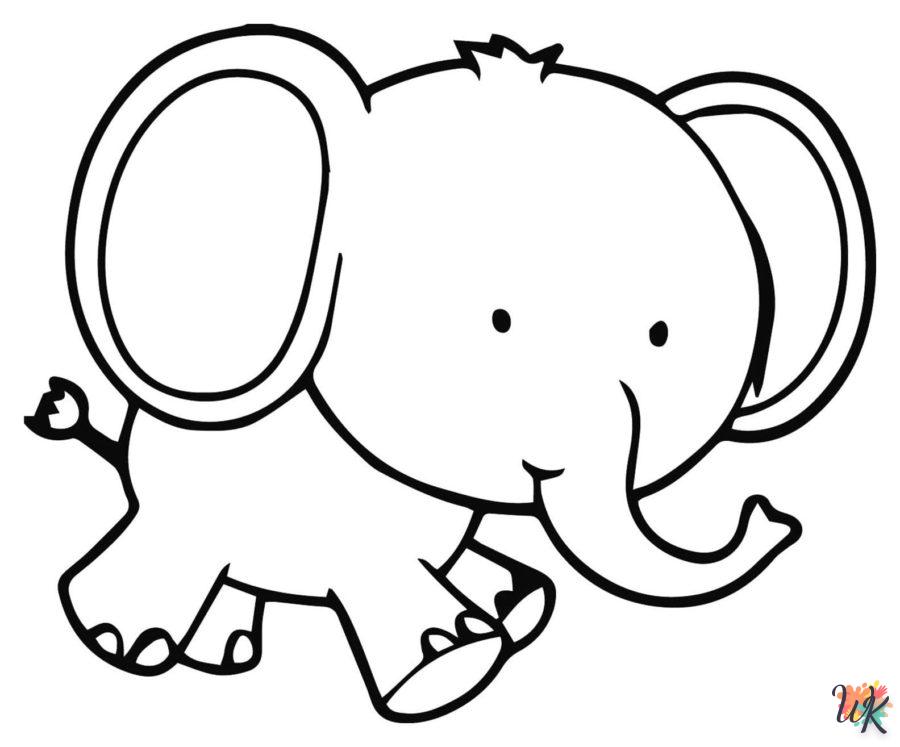 coloriage Éléphant  pour enfant de à imprimer