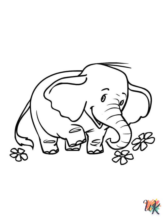 imprimer coloriage Éléphant  pour enfant