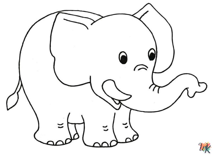 coloriage Éléphant  enfant à imprimer