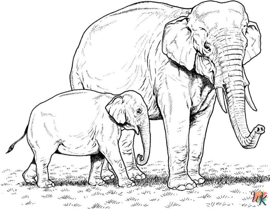 coloriage Éléphant  pour enfants à imprimer