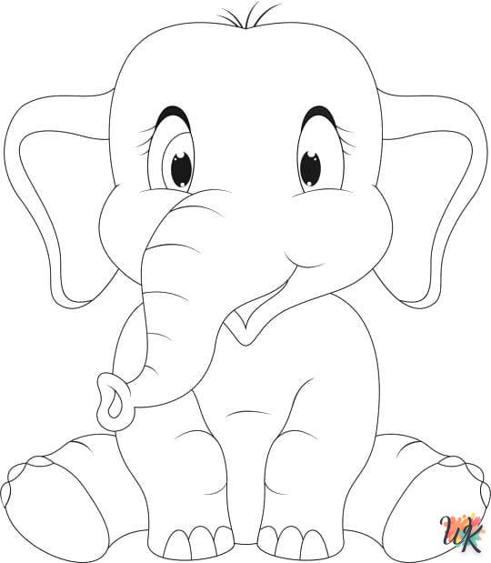 coloriage Éléphant  enfant à imprimer gratuit