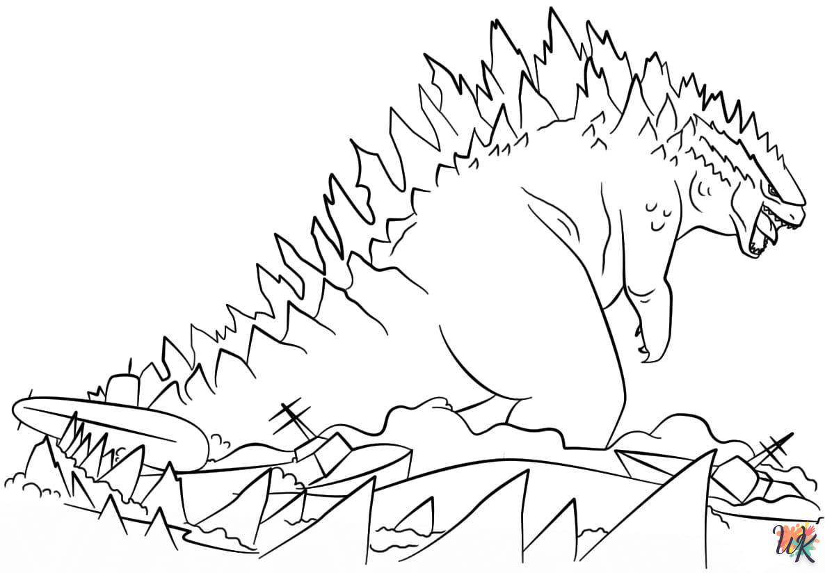 colorante Godzilla  colorear en línea gratis