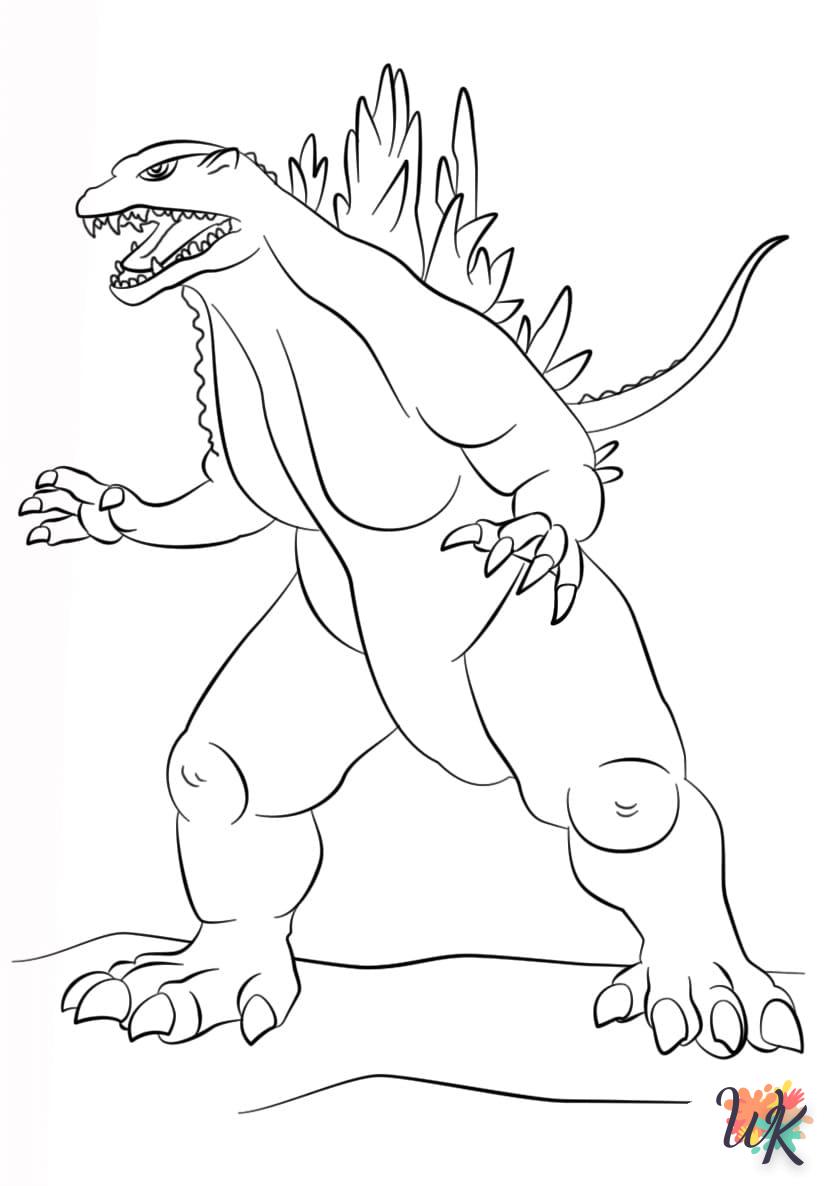 coloriage Godzilla  dinosaures en ligne gratuit à imprimer