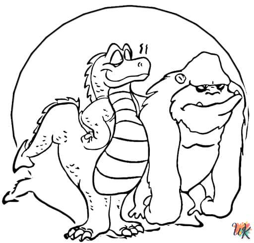 coloriage Godzilla  pour enfant de 2 ans