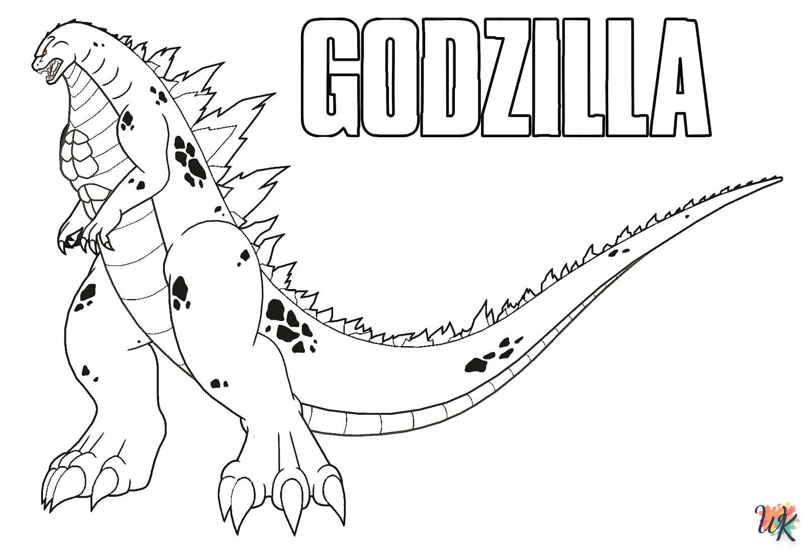 coloriage Godzilla  en ligne maternelle 1