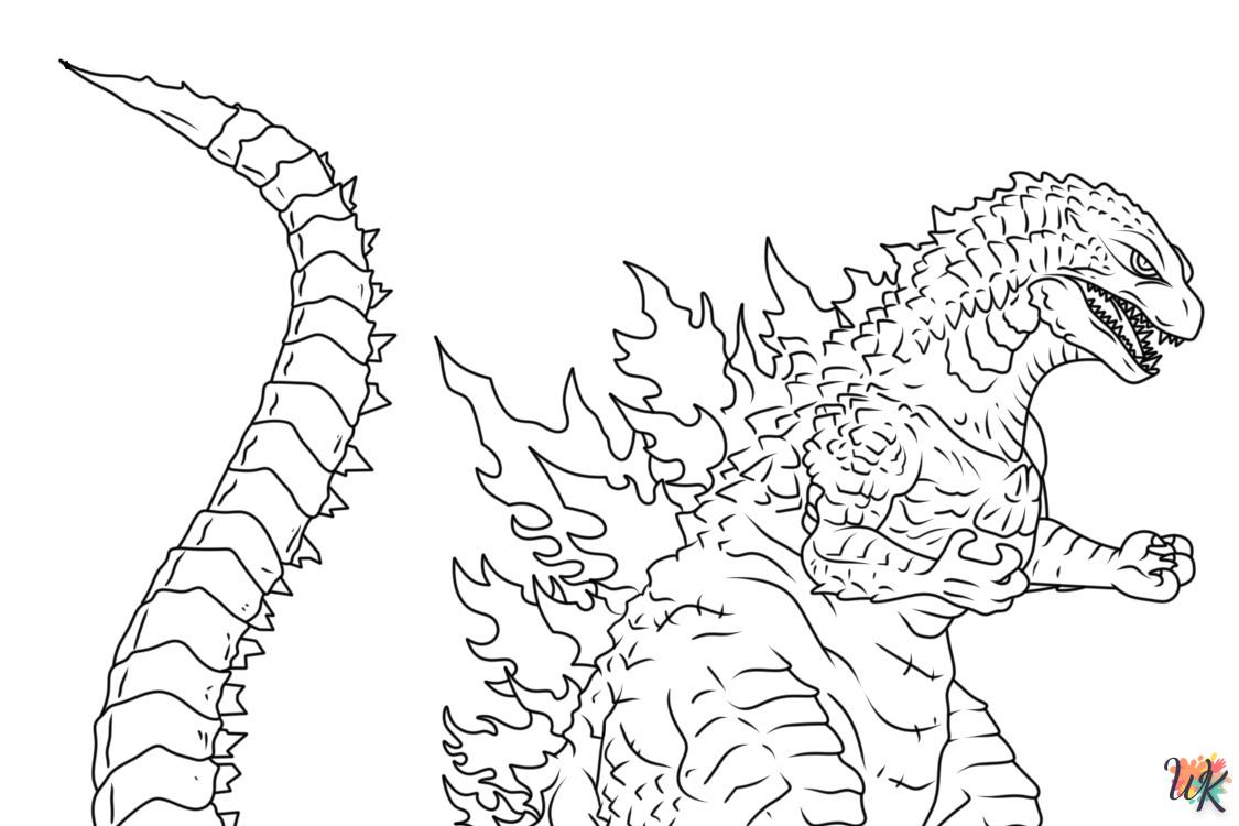 coloriage Godzilla  a imprimer enfant 10 ans