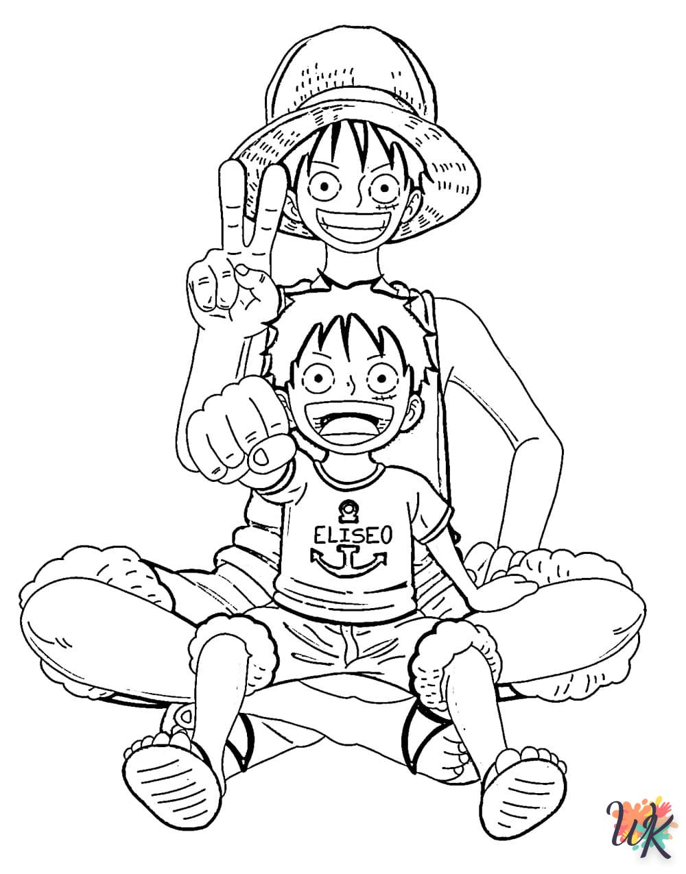 coloriage Luffy  pour primaire 1