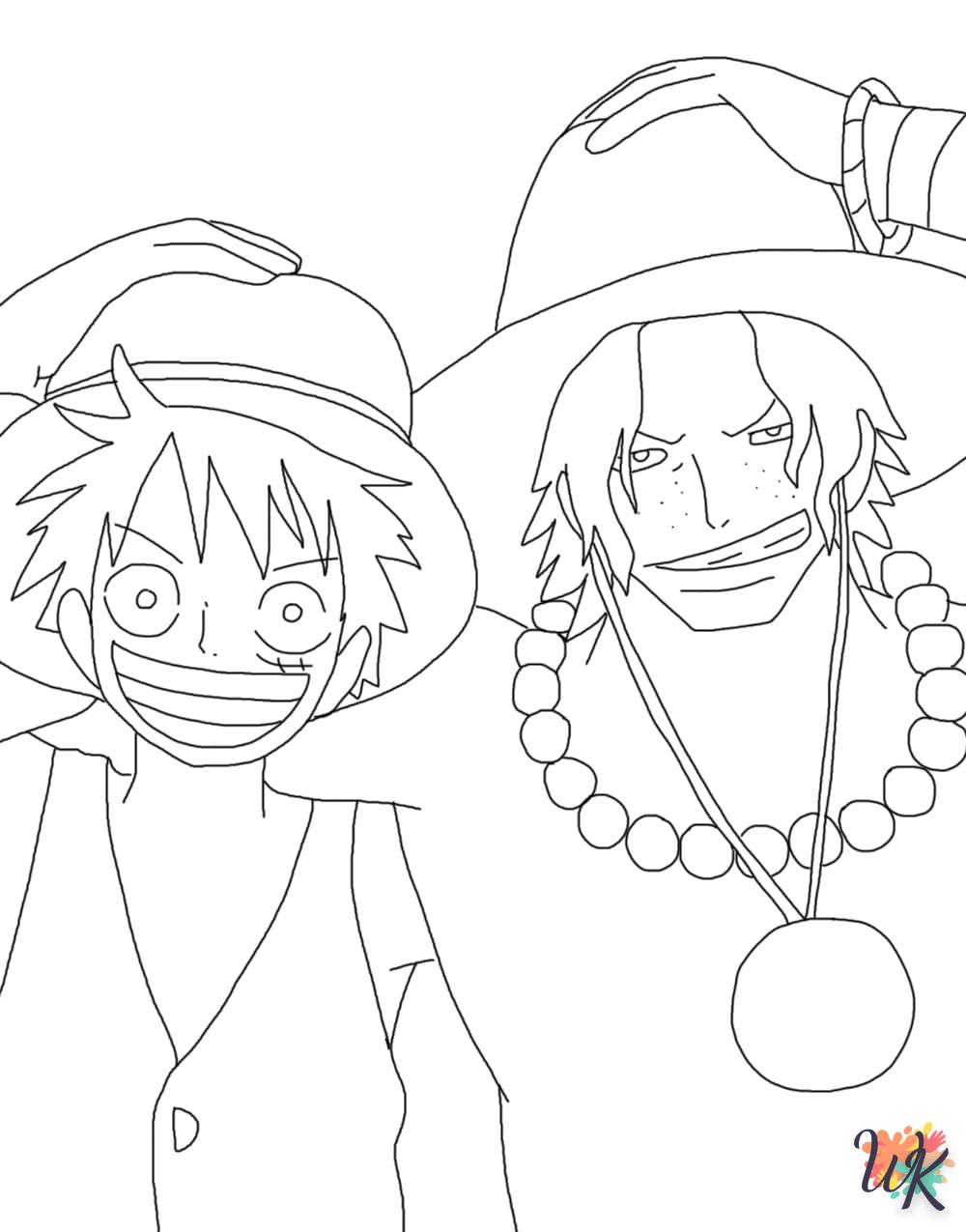 coloriage Luffy  et apprentissage