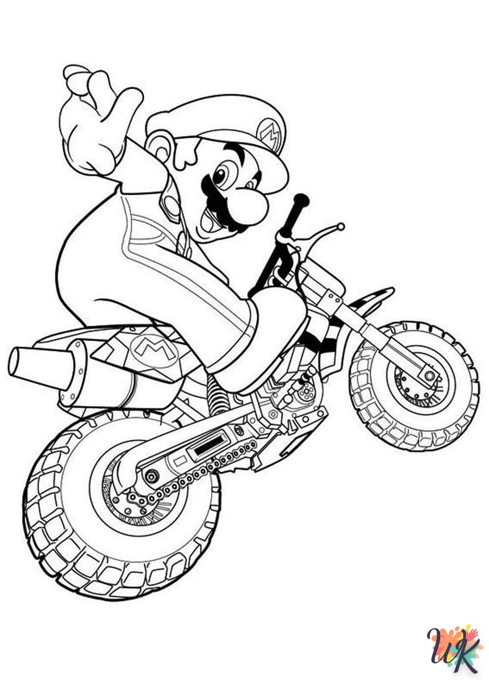 coloriage Mario Kart  a imprimer pour enfant de 4 ans