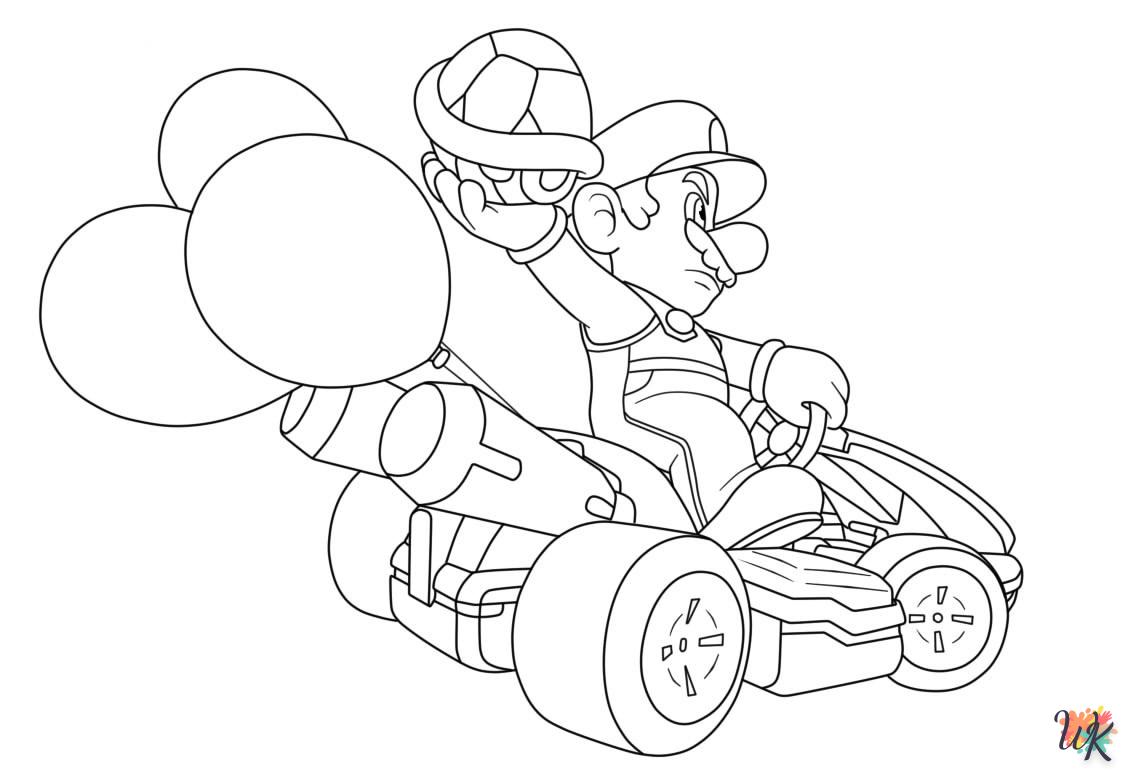 coloriage Mario Kart  animaux enfant a imprimer