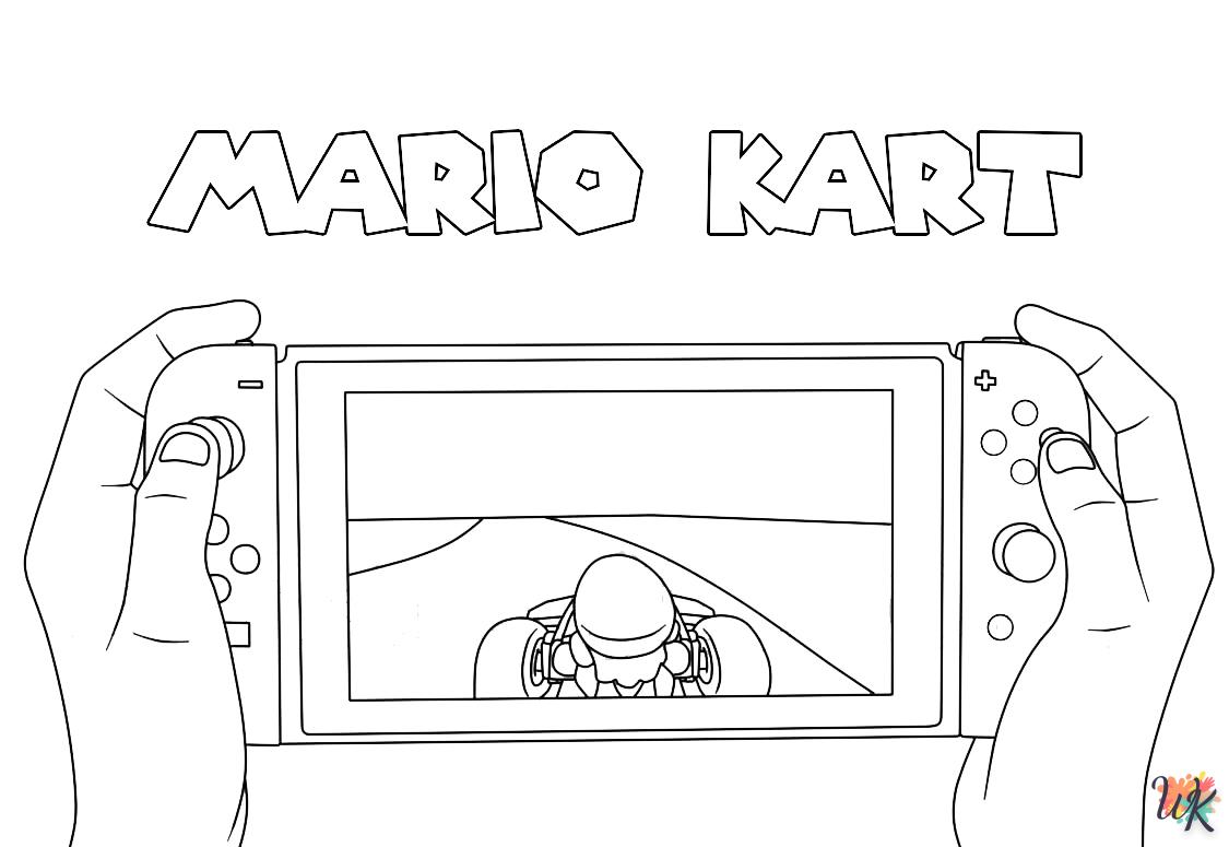 coloriage Mario Kart  a imprimer enfant 6 ans