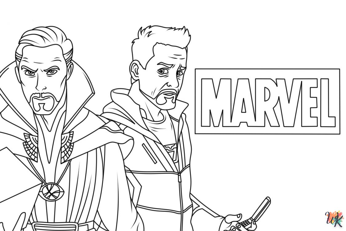 coloriage Marvel  et decoupage 1