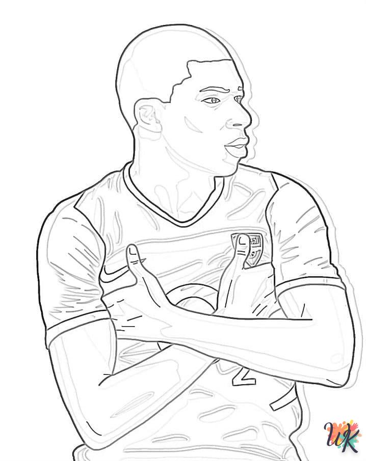 coloriage Mbappe  à imprimer pour enfant de 12 ans