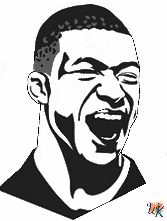 coloriage Mbappe  enfant 3 ans a imprimer