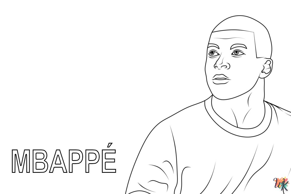 coloriage Mbappe  à imprimer pour enfants