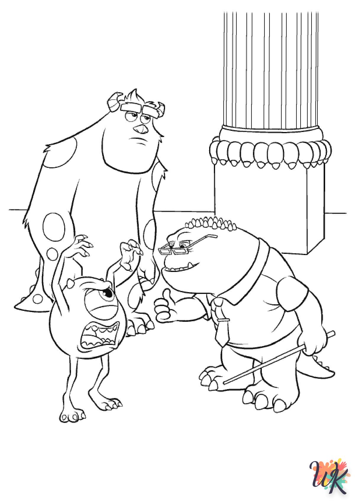 coloriage Monster Inc  automne en ligne gratuit à imprimer