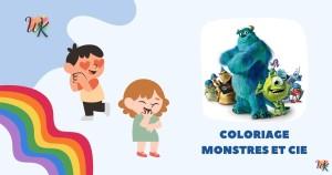 Coloriage Monster Inc adorable société de monstres