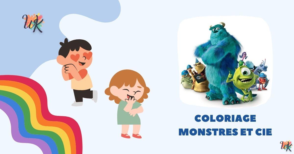 Coloriage Monster Inc adorable société de monstres