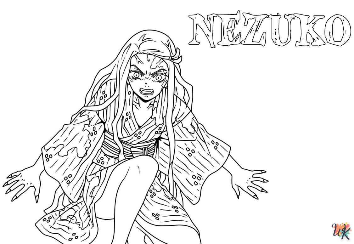 coloriage Nezuko  en ligne avengers gratuit