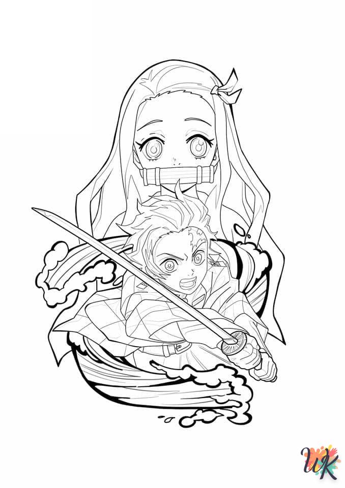 coloriage Nezuko  de pour enfants