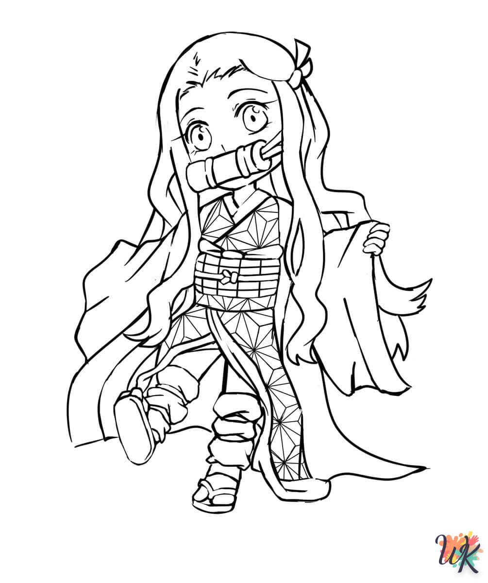 coloriage Nezuko  d'enfant a imprimer