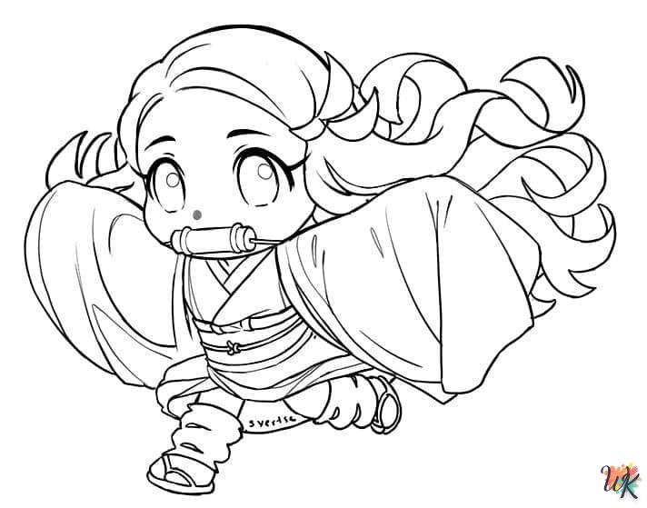 coloriage Nezuko  en ligne pour bebe de 2 ans