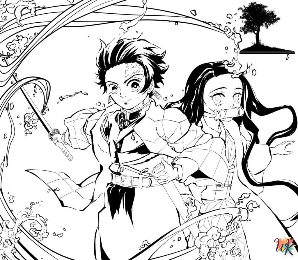 coloriage Nezuko  gratuit en ligne 2