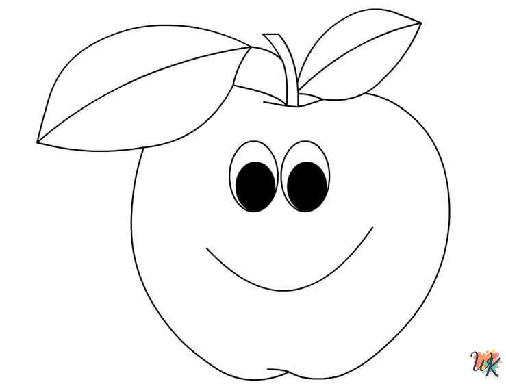 coloriage pomme  a imprimer pour enfant de 4 ans