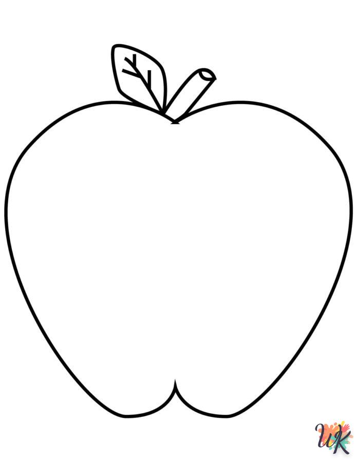 coloriage pomme  pour enfants à imprimer