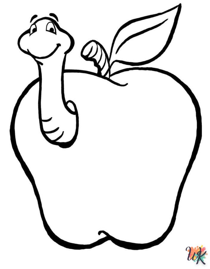 coloriage pomme  dinosaures en ligne gratuit à imprimer