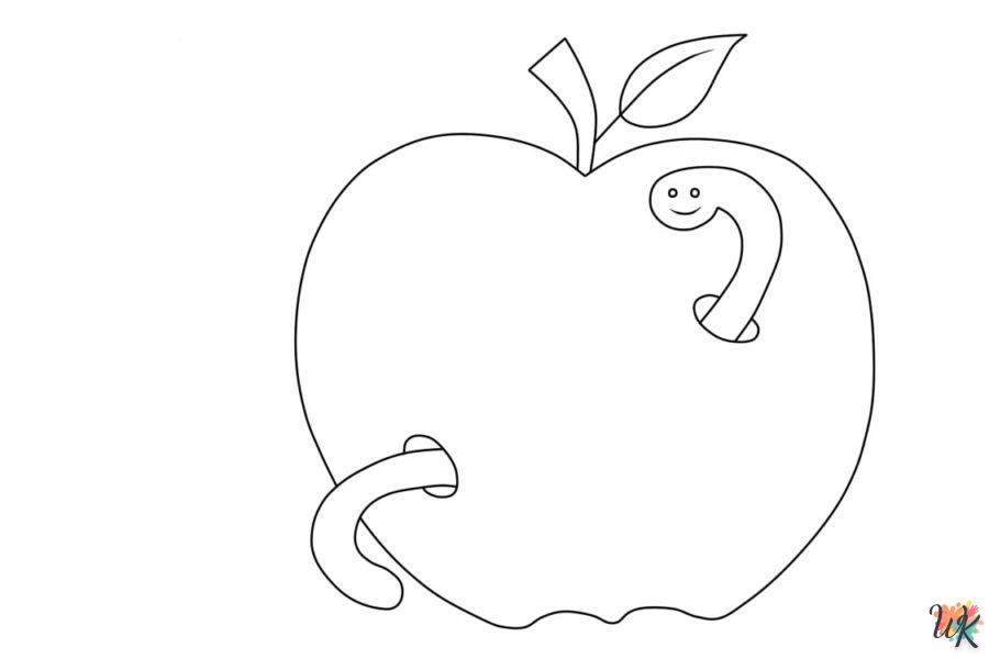 coloriage pomme  a imprimer pour enfant de 4 ans 1