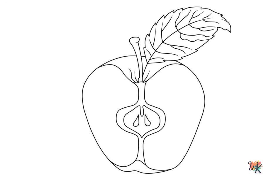 coloriage pomme  et decoupage a imprimer gratuit 1