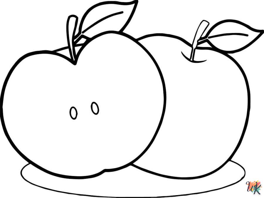 coloriage pomme  et decoupage a imprimer gratuit