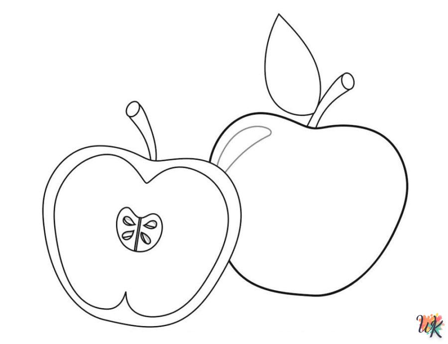 coloriage pomme  pour enfant de 6 ans