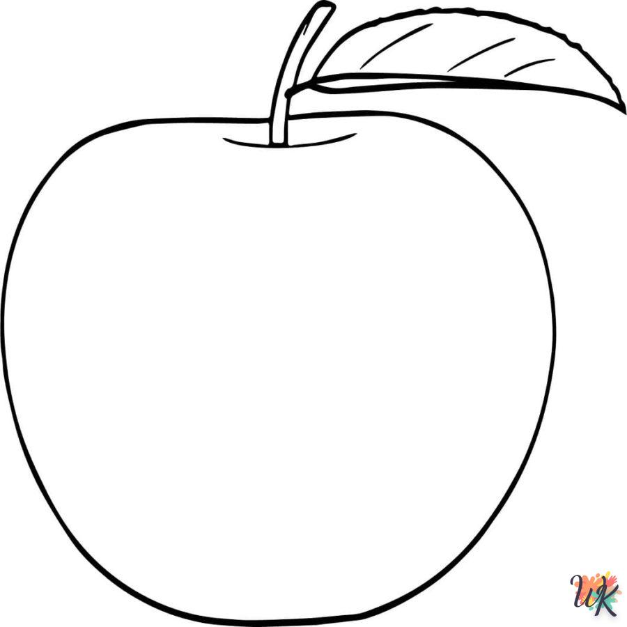 coloriage pomme  à imprimer pour enfant de 12 ans