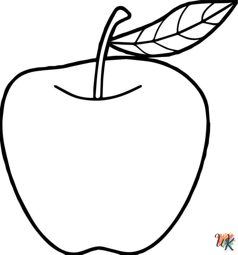 coloriage pomme  pour enfants a imprimer gratuit