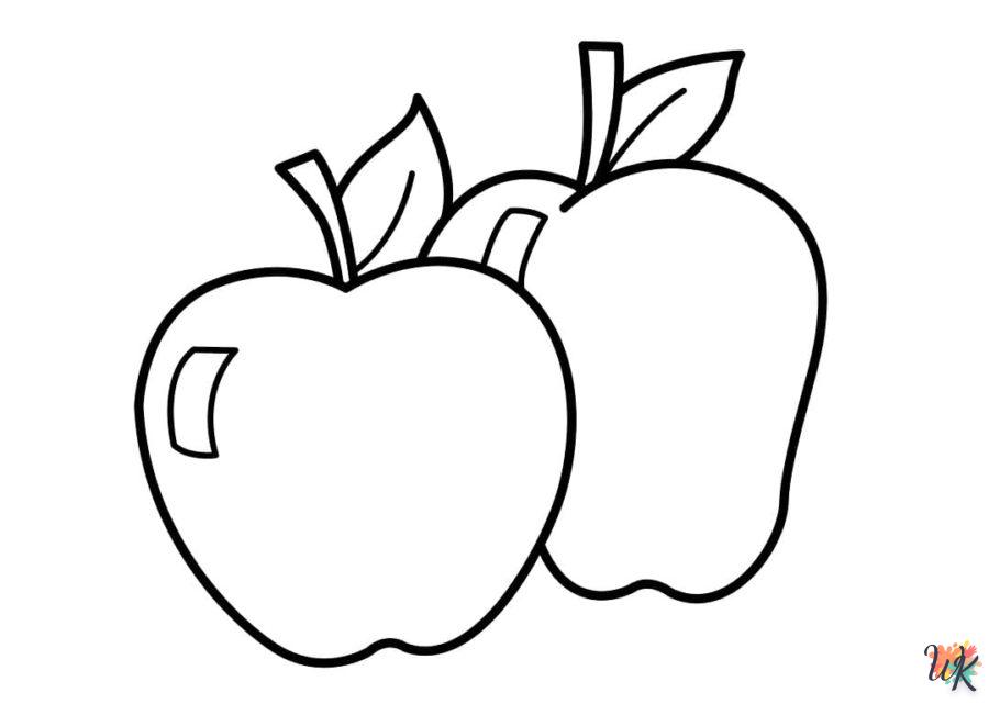 coloriage pomme  à imprimer pour enfants