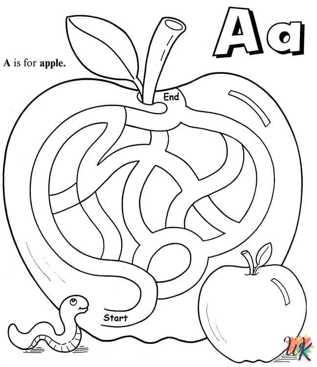 coloriage pomme  en ligne pour enfant